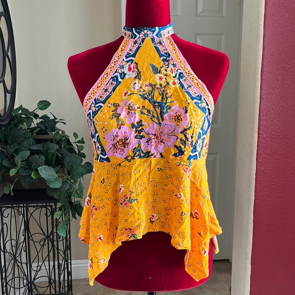 Free People Tops - Free People Patterned Handkerchief Halter Top